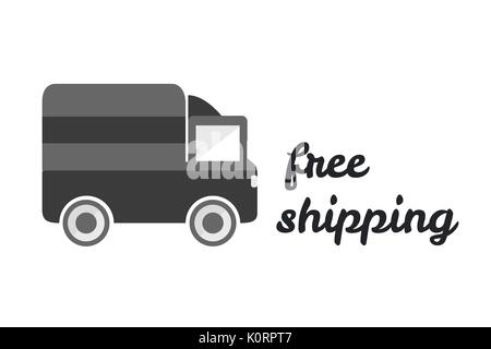 Composito Digitale dello shopping online con spedizione gratuita interfaccia di testo Foto Stock