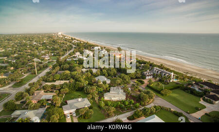 Vista aerea di Melbourne Beach, Florida Foto Stock