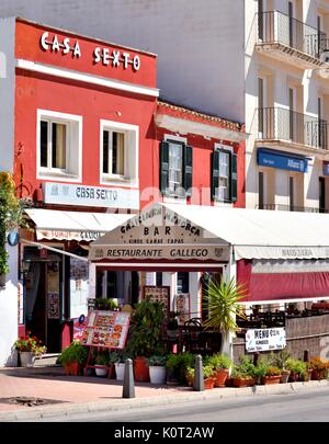 Street Cafe Restaurant ristoranti Mahón Menorca Minorca Foto Stock