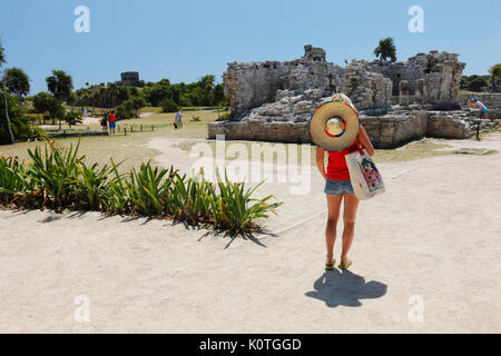 Le rovine maya di Tulum, Messico Foto Stock