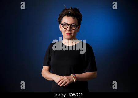 Edinburgh, Regno Unito. Il 25 agosto 2017. Olga Tokarczuk, la scrittrice polacca, che appaiono alla Edinburgh International Book Festival. Gary Doak / Alamy Live News Foto Stock