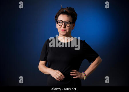 Edinburgh, Regno Unito. Il 25 agosto 2017. Olga Tokarczuk, la scrittrice polacca, che appaiono alla Edinburgh International Book Festival. Gary Doak / Alamy Live News Foto Stock