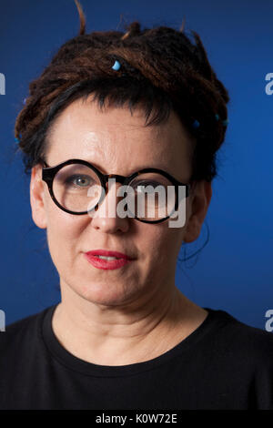 Edinburgh, Regno Unito. Il 25 agosto 2017. Olga Tokarczuk, la scrittrice polacca, che appaiono alla Edinburgh International Book Festival. Gary Doak / Alamy Live News Foto Stock