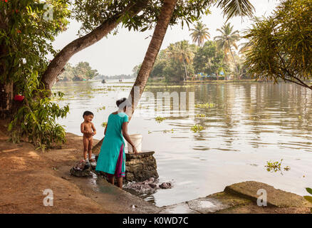 Backwaters nel Kerala, India Foto Stock