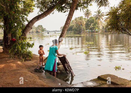 Backwaters nel Kerala, India Foto Stock