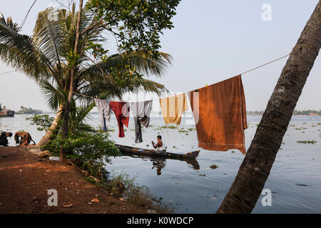 Backwaters nel Kerala, India Foto Stock