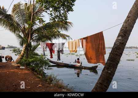 Backwaters nel Kerala, India Foto Stock