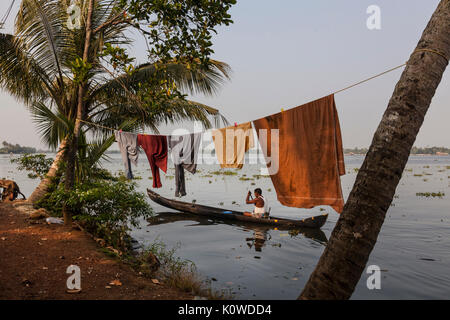 Backwaters nel Kerala, India Foto Stock