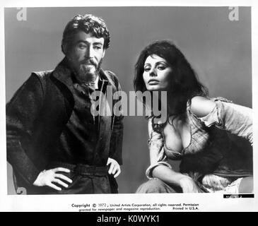 Sophia Loren e Peter O Toole in un film ancora dal film uomo di La Mancha, 1972. Foto Stock