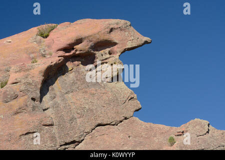 Erosione di epoca preistorica roccia arenaria al Red Rocks Park in Morrison Colorado Foto Stock