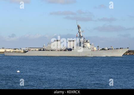 DDG-70 USS tramoggia, ARLEIGH BURKE CLASS MISSILE DISTRUTTORE DI STATI UNITI NAVY Foto Stock