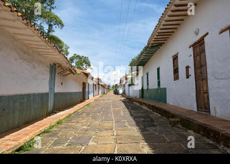 Architettura coloniale in Barichara Colombia Foto Stock