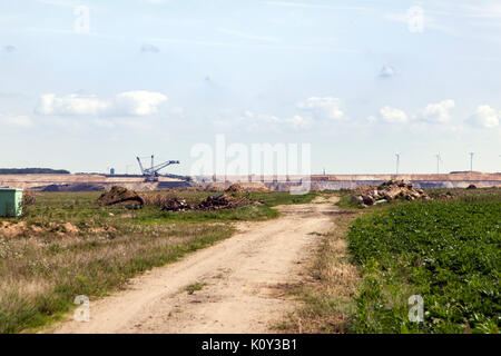 Miniera a Cielo Aperto Garzweiler II in Germania Foto Stock