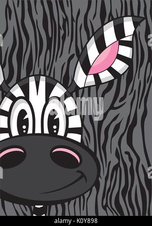 Cartoon carino Zebra carattere illustrazione vettoriale Illustrazione Vettoriale