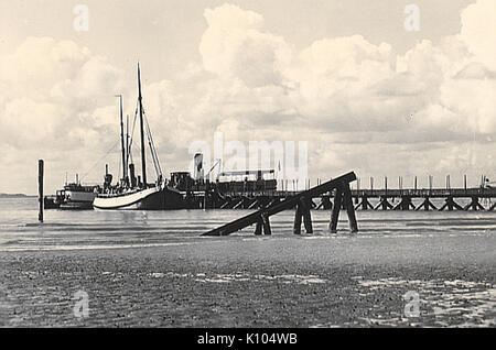 Anleger Spiekeroog Plattboden Foto Stock