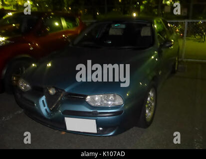 Alfa Romeo 156 T.scintilla nella notte parte anteriore Foto Stock