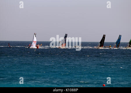 Nizza - 29 Luglio : il " Tour de France a la Voile 2017 ". Atto 9 . Città di Nizza Costa Azzurra.Super finale di gara per i primi otto barche. " Bejaflore (1 Foto Stock