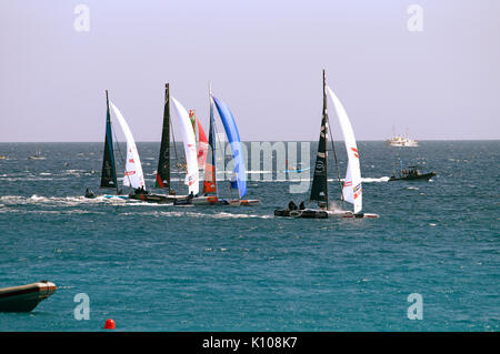 Nizza - 29 Luglio : il " Tour de France a la Voile 2017 ". Atto 9 . Città di Nizza Costa Azzurra.Super finale di gara per i primi otto barche. Il competito Foto Stock