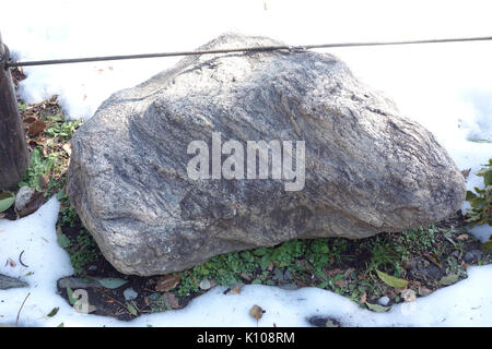 Gneiss antartico, data dal Giappone Antarctic Research Expedition da Mt. Shintaro, Est Ongul isola, a 4 km da Showa Base, collocata qui nel 1966 Parco Hibiya Tokyo, Giappone DSC09717 Foto Stock