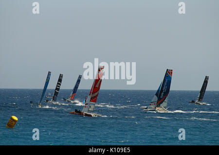 Nizza - 29 Luglio : il " Tour de France a la Voile 2017 ". Atto 9 . Città di Nizza Costa Azzurra.Super finale di gara per i primi otto barche. Il competito Foto Stock