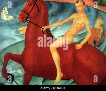 Il bagno di un cavallo rosso Petrov Vodkin Foto Stock