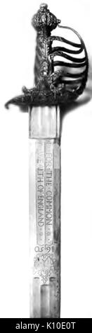 Cestello hilted spada Foto Stock