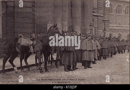 Polizia Berittene Parigi 1906 Foto Stock