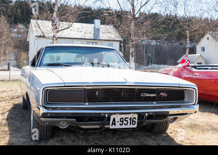 Dodge Charger, vecchio, American Classic, Bianco, Vettura Foto Stock