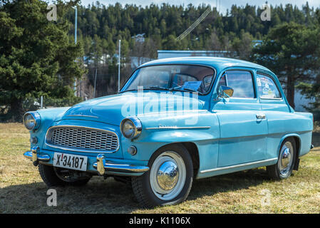 Luce blu, Skoda Octavia, vecchio, auto Foto Stock