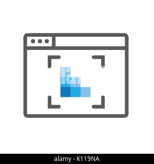 Interfaccia utente o UX ad alta o a bassa risoluzione icona immagine Illustrazione Vettoriale