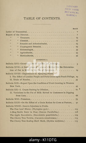 Relazione annuale della Stazione di Esperimento Agricola BHL2942729 Foto Stock