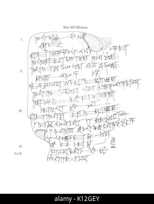 Amarna lettera Royal lettera da Ashur uballit, il re di Assiria, per il re di Egitto incontrato DP 211 142 Foto Stock