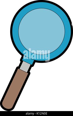 Icona della lente di ingrandimento su sfondo bianco illustrazione vettoriale Illustrazione Vettoriale