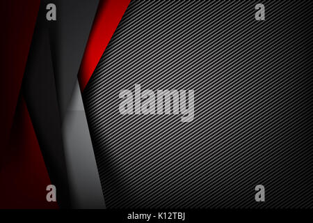 Abstract sfondo scuro e fibra di carbonio nera illustrazione vettoriale EPS10 Foto Stock