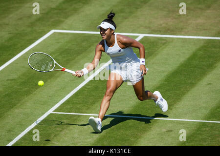 Heather Watson di GB in azione al Ladies' Singles - campionati di Wimbledon 2017 Foto Stock