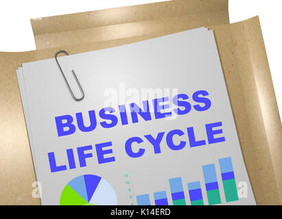 3D illustrazione dei " Business Life Cycle" titolo sul documento aziendale Foto Stock