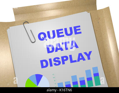 3D illustrazione di 'Coda di visualizzazione dati" titolo sul documento aziendale Foto Stock