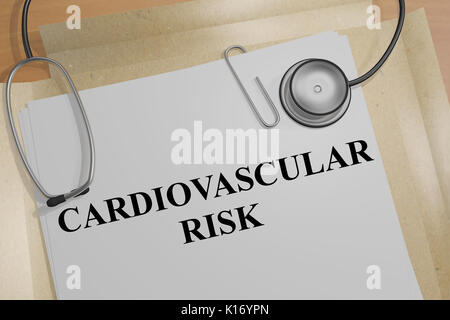 3D illustrazione di " rischio cardiovascolare" titolo su un documento Foto Stock