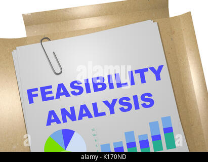 3D illustrazione di 'analisi di fattibilità" titolo sul documento aziendale Foto Stock