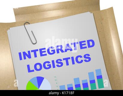 3D illustrazione di 'LOGISTICA INTEGRATA" titolo sul documento aziendale Foto Stock