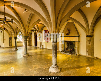 9 Luglio 2017: Wells, Somerset, Inghilterra, Regno Unito - l'interno del Palazzo del Vescovo. Foto Stock