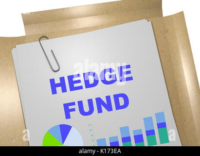 3D illustrazione di 'hedge fund" titolo sul documento aziendale Foto Stock