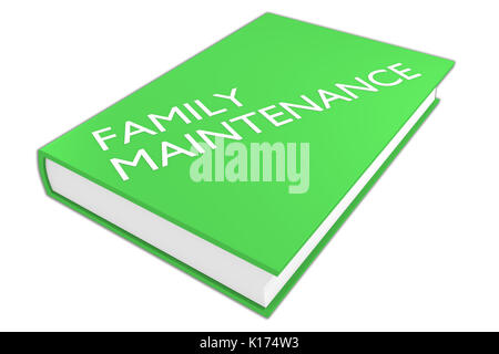 3D illustrazione di 'famiglia' manutenzione script su un libro, isolato su bianco. Foto Stock