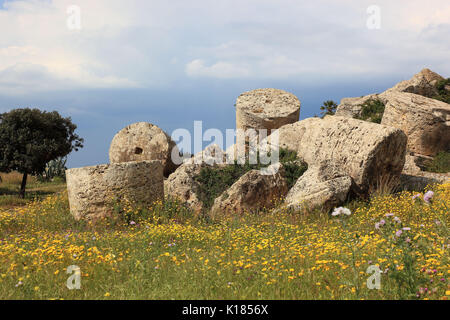 Sicilia, Selinunte, in scavo archeologico sito della provincia di Trapani Foto Stock