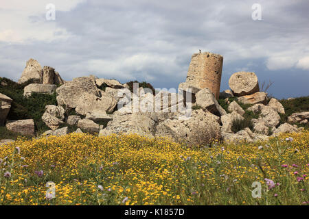 Sicilia, Selinunte, in scavo archeologico sito della provincia di Trapani Foto Stock