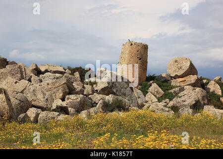 Sicilia, Selinunte, in scavo archeologico sito della provincia di Trapani Foto Stock