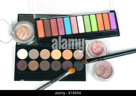 Eye shadow palette e make up pennelli Foto Stock