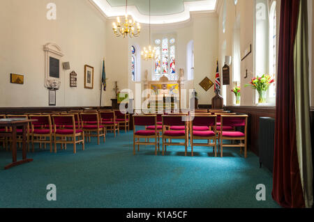 Interno della Cappella di San Michele entro le mura, St Johns foundation, bagno, England, Regno Unito Foto Stock