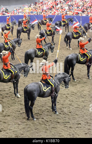 RCMP Musical Ride prestazioni, Vancouver, British Columbia, Canada. Foto Stock