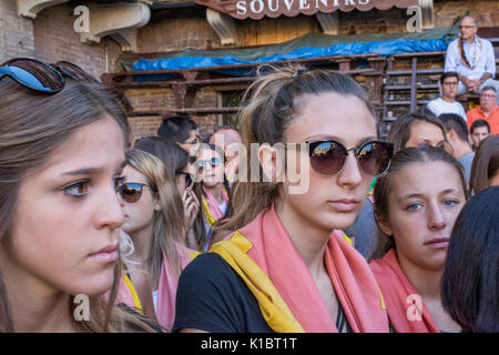 Siena, Italia. 15 Agosto, 2017. Il Palio è il più famoso caso di Siena ed è una corsa di cavalli che si svolge due volte ogni anno. Foto Stock